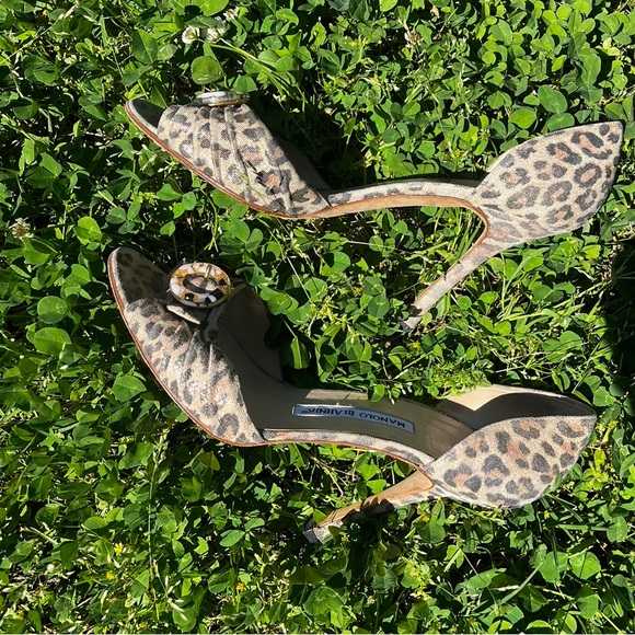 Magnolia Blahnik Leopard Heel Shoe - Picture 2 of 3